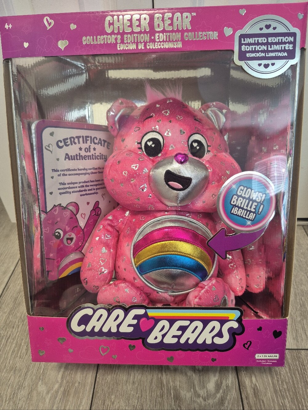 Care Bears Cheer Bear Collector's Limited Edition Glows! | 2024 Pink | Brand New